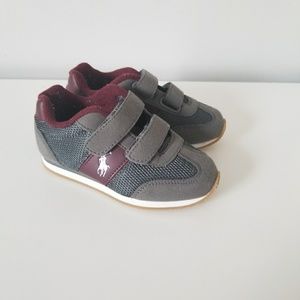 Polo Gray & Burgundy Toodler Ralph Lauren Sneakers